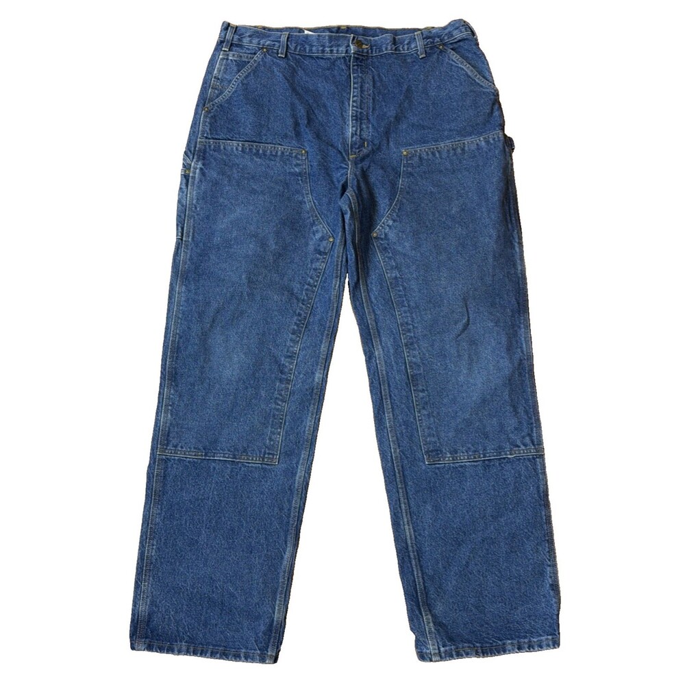 VTG Carhartt Double Knee Carpenter Jeans Mens 42x34 B73 DST MADE-USA PRISTINE!